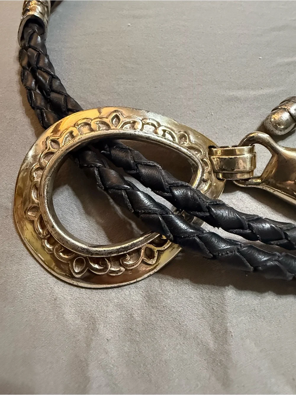 Vintage Brighton M/L Black Leather Lasso Lariat Belt